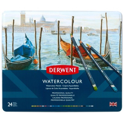 Derwent Watercolor Pencils, Assorted Colors, Set of 24