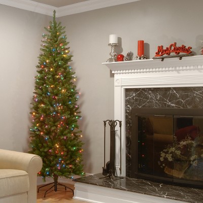 7-Foot Green Fir Slim Pre-Lit Christmas Tree with Multicolor Lights