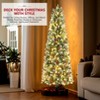HOMDOX 6ft Pre-lit Spray White Artificial Pencil Christmas Tree, Premium Hinged Pine Lighted Slim Tree, 566 Branch Tips, 250 Lights, 11 COLORFULLIGHT - 3 of 4