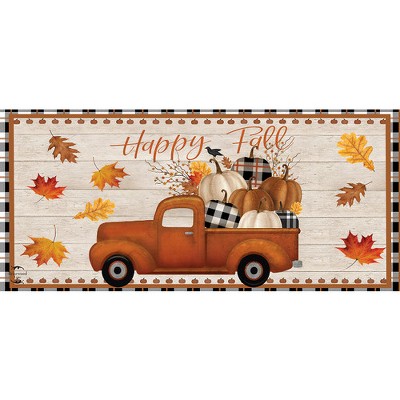 Briarwood Lane Happy Fall Pickup Truck Mini Mat 22x10 Indoor Outdoor For Fall Doormat
