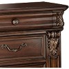 ORRD 3 Drawer Wooden Nightstand with Molded and Carved Details, Brown - 4 of 4