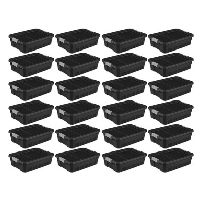 Sterilite Plastic 10 Gallon Tote Box Steel Set of 9 