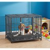 Heavy Duty Dog Crate, Strong Metal Cage Kennel with Double Door, Lockable Wheels & Removable Tray for Medium and Large Dogs - Nertpow - 2 of 4