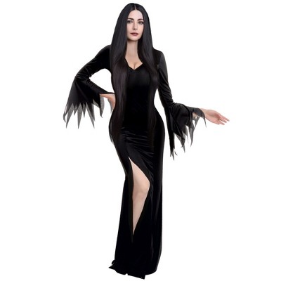 SYNCFUN Women Black Gothic Witch Dress for Halloween Costume Party