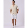 INSPIRE CHIC Men's Camp Collar Short Sleeve Button Down Summer Beach Linen Shirts - 2 of 4