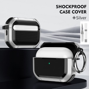HTUTWOO Case for Airpods Pro/Pro 2, Full Body Hard Shockproof Protective Cover with Keychain and Cleaning Kit - 1 of 4