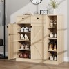 Whizmax 42" Tall Shoe Storage Cabinet w/ Doors & 3 Adjustable Shelves - 4-Tier Organizer for Entryway - 2 of 4