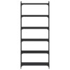 vidaXL Black Bookcase - Sturdy Engineered Wood Construction, 6-Tier Shelf with Robust Metal Frame - 4 of 4