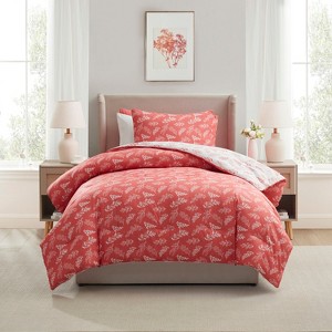 Nestl Modern Comforter Set, 3 Piece Botanical Bedding Set, Reversible Comforter Bed Set - 1 of 4