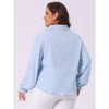 Agnes Orinda Women's Plus Size Elegant Office Peter Pan Collar Long Sleeves Button Down Shirts - image 4 of 4