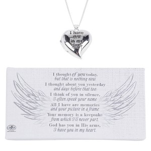 Dicksons I Have You in My Heart Locket Women's 20 Inch Silver Plated Everyday Pendant Necklace in Jewelry Box with Sentiment Card - 1 of 4