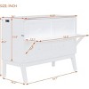 Streamdale Full Size Murphy Bed with USB Port and removable Shelves on Each Side,White - 4 of 4