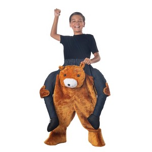 Kids Carry Me Brown Bear Costume - 1 of 3