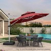 PURPLE LEAF 11 Feet Patio Umbrella Outdoor Round Double-Top Aluminum Umbrella Cantilever Patio Umbrella for Garden Deck Pool Patio - 2 of 4