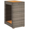 vidaXL Patio Side Table with Wooden Top Gray 23.6"x15.7"x29.5" Poly Rattan - 2 of 4