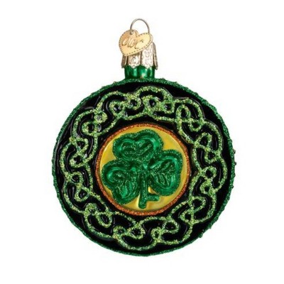 Old World Christmas 3.0 Inch Celtic Brooch Ornament Irish Knots Shamrock Tree Ornaments