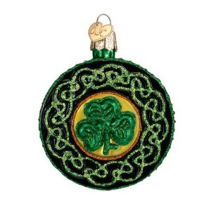 Old World Christmas 3.0 Inch Celtic Brooch Ornament Irish Knots Shamrock Tree Ornaments - 1 of 3