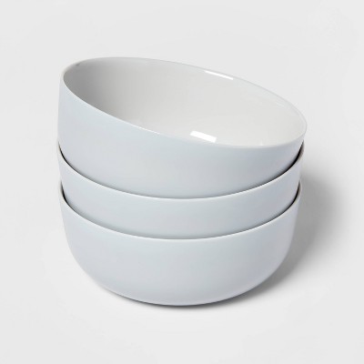 44oz 3pk Glass Dinner Bowls Gray - Made By Design™