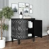 VYNXARIA Modern Half-moon 2 Door Wooden Cabinet Storage Cabinet with Featuring Two-tier Storage, for Living Room, Hallway, Entryway and Dining Room - 4 of 4