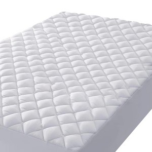 Aoibox Twin Size Mattress Pad Protector Waterproof Quilted Cover Breathable Noiseless Fitted Sheet 21 Inch Deep Pocket White - 1 of 4