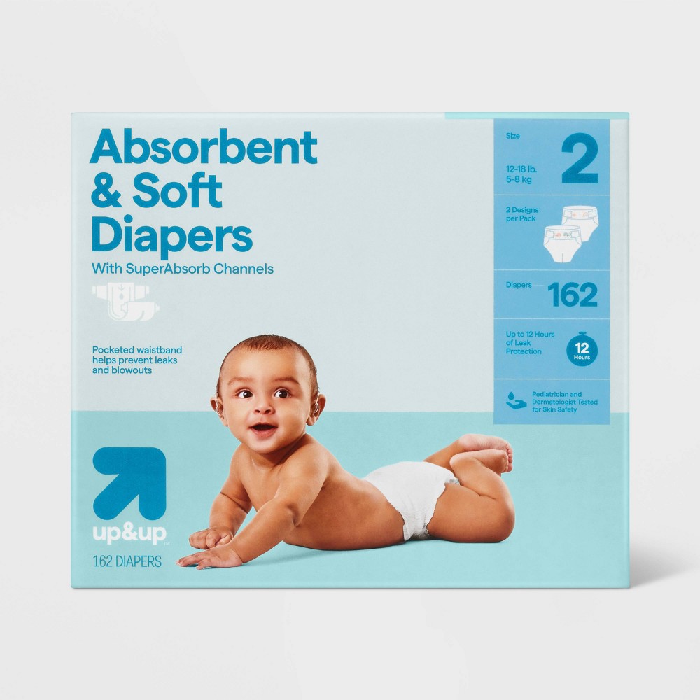 Disposable Diapers - Size 2 - 162ct - up&up
