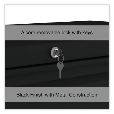 Black Steel 2-Drawer Lockable Lateral File Cabinet