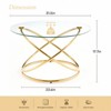 Bekrvio 31.5'' Round Glass Coffee Table with Gold-Plating Bright Metal Oval Frame, Modern Circle Gold Coffee Table for Living Room - 2 of 4