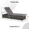5 Level PE Rattan Outdoor Patio Chaise Lounge Set Of 2,Patio Chaise Lounge With Padded Cover Set And Side Table,Lounge Chair Outdoor -Maison Boucle - 4 of 4