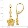 Black Bow Jewelry 11mm Satin and Diamond Cut Plumeria Dangle Earrings in 14k Yellow Gold - 4 of 4