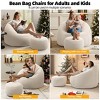 AENKYO Microfiber Upholstered Bean Bag Sofa Chair with Footstool, Petal Back Memory Foam Lazy Sofa for Living Room & Bedroom - 2 of 4