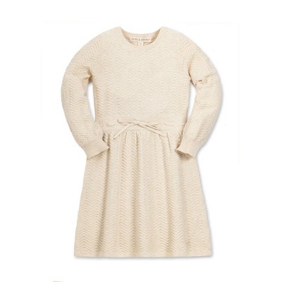 Hope & Henry Girls' Long Sleeve Balloon Sleeve Sweater Dress, Kids