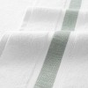 Aston & Arden Aegean Eco-Friendly Bath Towels (2-Pack), 30x60, Recycled Cotton Bathroom Towel, White with Striped Dobby - 2 of 4
