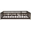 YOOCOZZ Queen Size Rubber Wood Floor Bed with Fence,Door and Safety Guardrails - 4 of 4