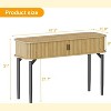 Coucheta 47" Fluted Console Table - Wooden Narrow Design with Drawers, Sliding Door & Storage for Behind Couch, Available in Finishes - 2 of 4