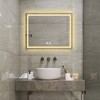 36 in. H LED Single Bathroom Vanity Mirror in Polished Crystal Bathroom Vanity LED Mirror for Bathroom Wall Smart Lighted Vanity Mirrors - 2 of 4