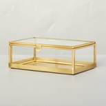 4"x6" Metal & Glass Trinket Box Brass Finish - Hearth & Hand™ with Magnolia