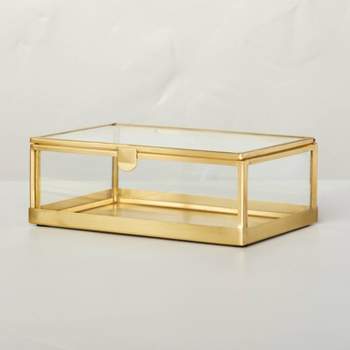 4"x6" Metal & Glass Trinket Box Brass Finish - Hearth & Hand™ with Magnolia