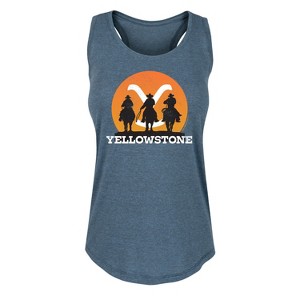 Women's - Yellowstone - Cowboy Sunset Graphic Racerback Tank - 1 of 4