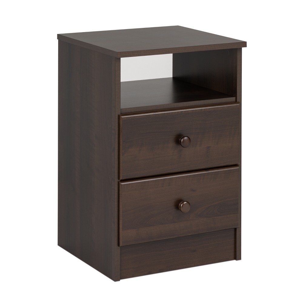 Photos - Storage Сabinet Astrid 2 Drawer Nightstand Espresso Brown - Prepac