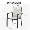 DSVIMOY 2pcs Garden Patio Chairs, All Weather Outdoor Dining Chairs for Garden, Poolsides, Black, 22.1"*25.2"*36" - 3 of 4