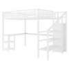 TiramisuBest Loft Bed with Staircase Storage Shelves Wardrobe Space Saving High Loft Modern Sturdy Metal Frame for Kids Teens - 2 of 4