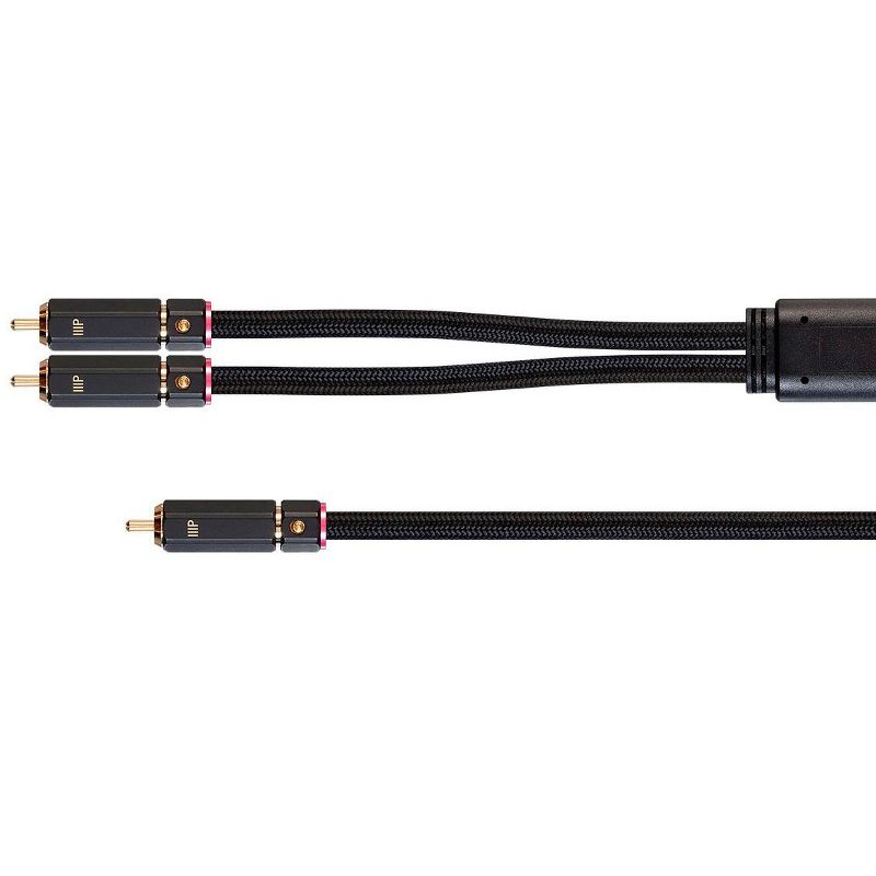 Monoprice Audio Cable - 6 Feet - Black | RCA to 2 RCA Pigtail Cable, Male to Male, Gold Plated Connectors, Double Shielded With Copper Braiding - Onix, 2 of 7