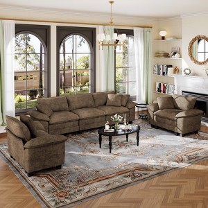 Captiva Designs Cloud Modular 3-Piece Sectional Sofa Set, 5-Seater Deep Seat Couch for Living Room - 1 of 4