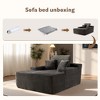 XIZZI 67" Oversized Chaise Lounge Indoor, No Assembly Required, Upholstered Sofa Bed with Throw Pillows & Optional Cup Holder for Extra Comfort - 4 of 4