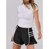 Imily Bela Womens Pleated Workout Shorts with Contrast Stitch Quick Dry Gym Running Shorts Elastic Waist - 2 of 4