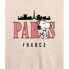 Women's - Peanuts - Belle Paris France Lightweight French Terry Wide Neck Long Sleeve Shirt - 2 of 4