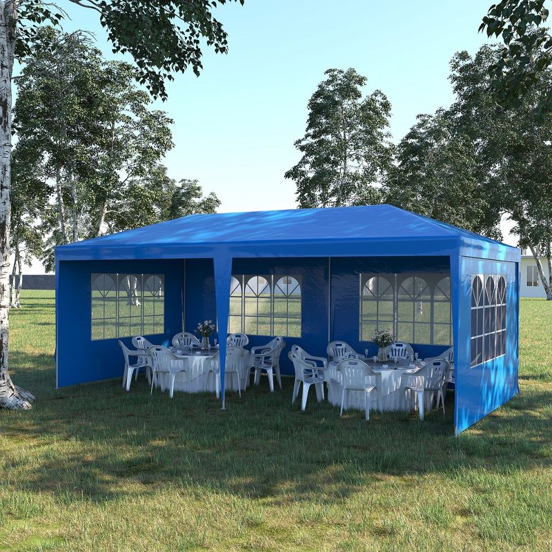 Outsunny Large 10' x 20' Party Tent, Events Shelter Canopy Gazebo with 4 Removable Side Walls for Weddings, Picnic, 3 of 9