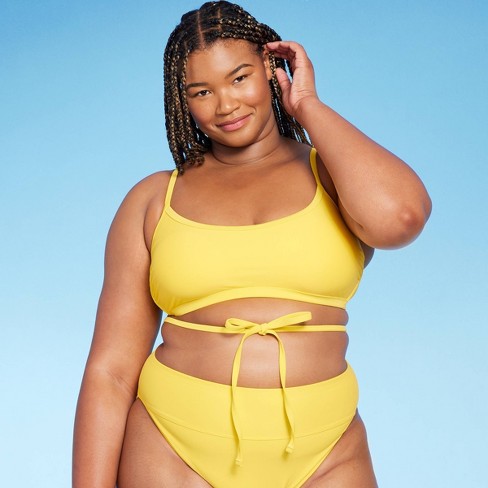 Yellow tie clearance front bikini