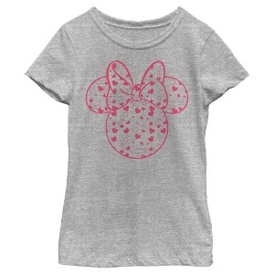 Girl's Disney Mickey and Friends Minnie Heart Silhouette T-Shirt - 1 of 4