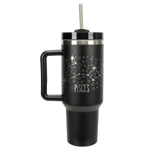 100 North Pisces Zodiac Astrology Star Sign Wrap-Around 40 Oz. Stainless Steel Water Bottle Coffee Mug, Spill & Leak Resistant, Travel Tumbler with - 1 of 4